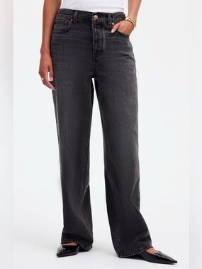 Madewell Low-Slung Baggy Cotton Denim Jeans Size 24 Kingswood Charcoal Wash